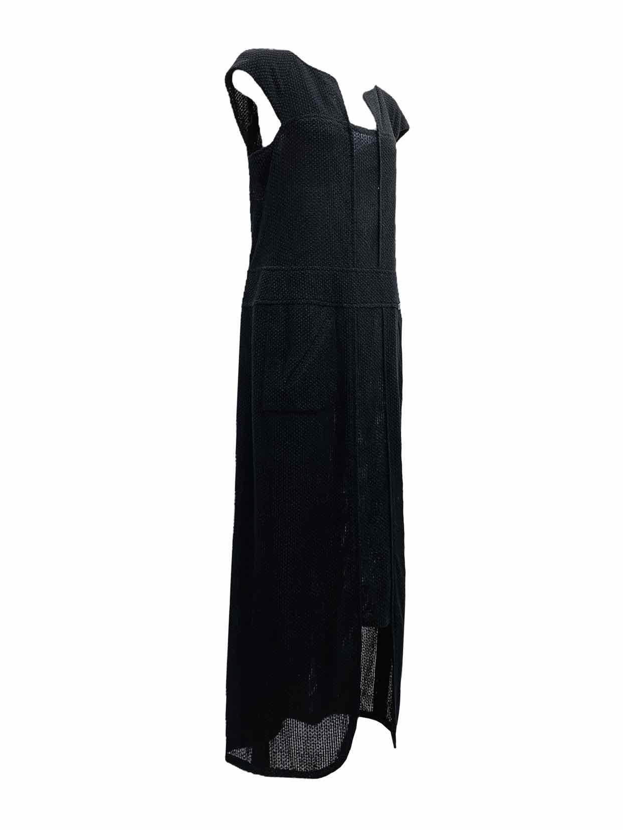 CHANEL Black Textured Size US 4 Midi Dress