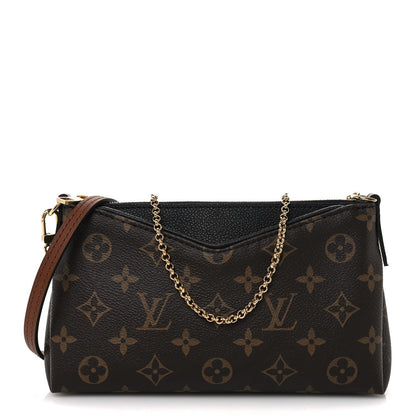 Louis Vuitton Monogram Pallas Clutch Black