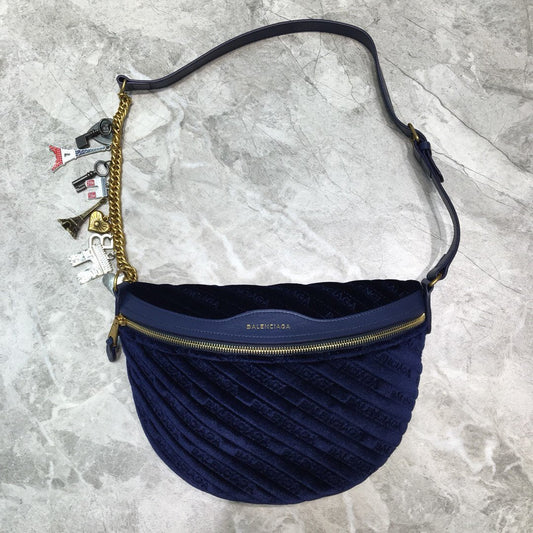 BLN-Ciaga Souvenir XXS Belt Bag In Dark Blue, For Women,  Bags 11.8in/30Amelia