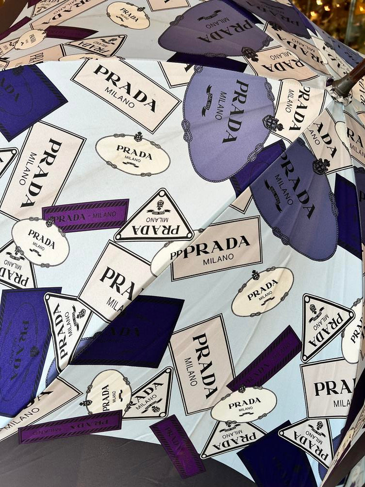 Prada   Purple Logo Umbrella