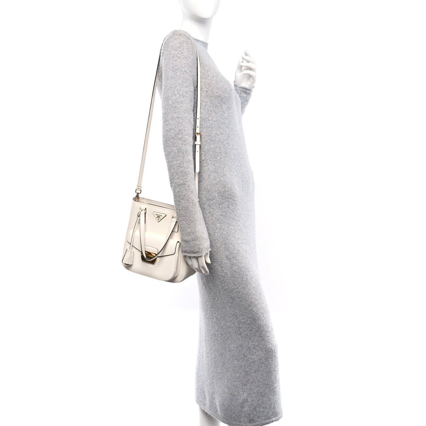Prada Saffiano Lux Metropolis Tote White