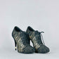 CHANEL Lace Up Black Mesh Size EU 40.5 Booties