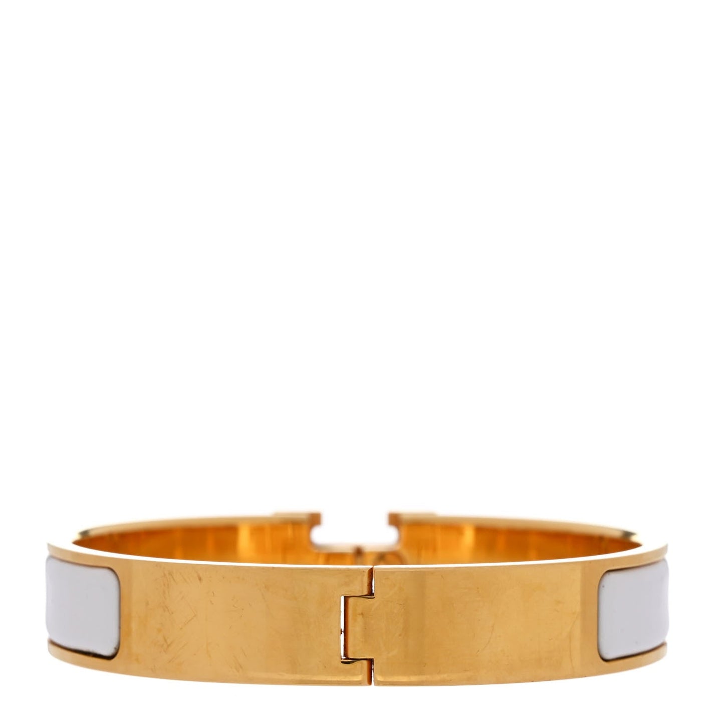 Amelia Enamel Narrow Clic Clac H Bracelet PM White