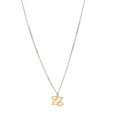 Amelia Metal Karligraphy Necklace Gold