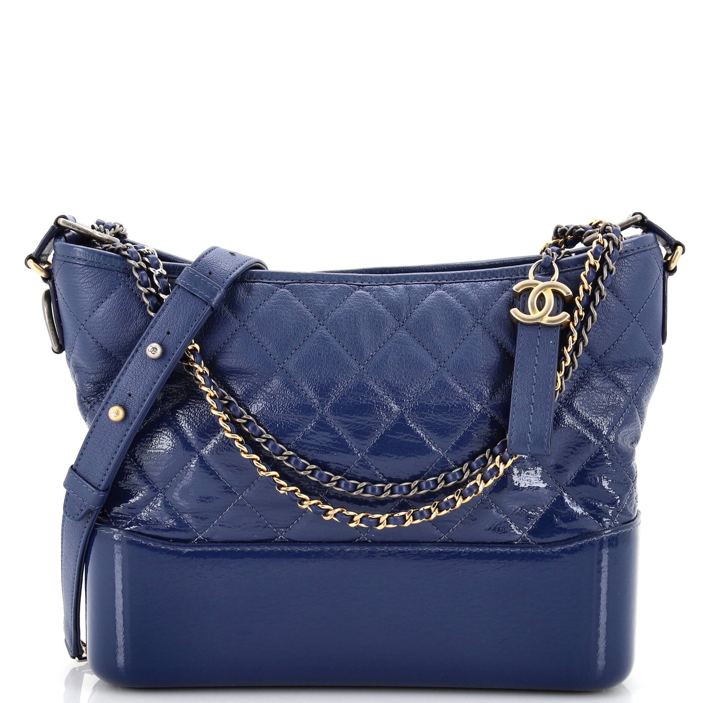 CHANEL Gabrielle Hobo Quilted Goatskin and Patent Medium