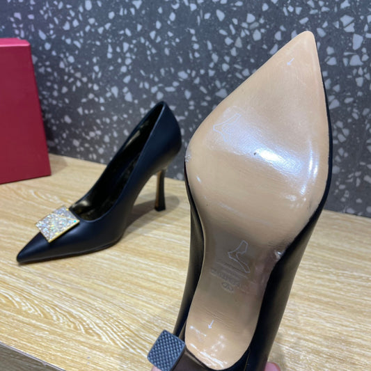VAL -  Garavani One Stud Pump With Maxi Stud Crystals Black For Women WS0FH8XIC_EDM
