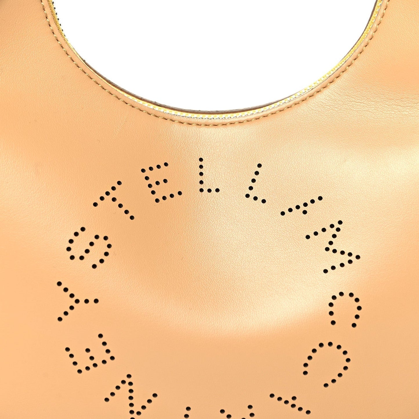 Stella McCartney Eco Alter Nappa Perforated Logo Small Hobo Cornflake
