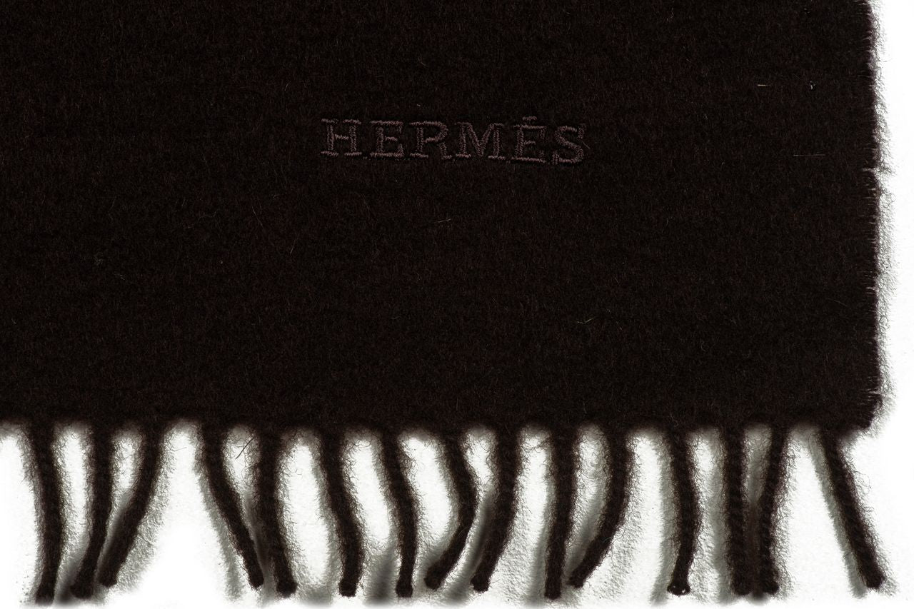 Hermes Brown Cashmere  Scarf