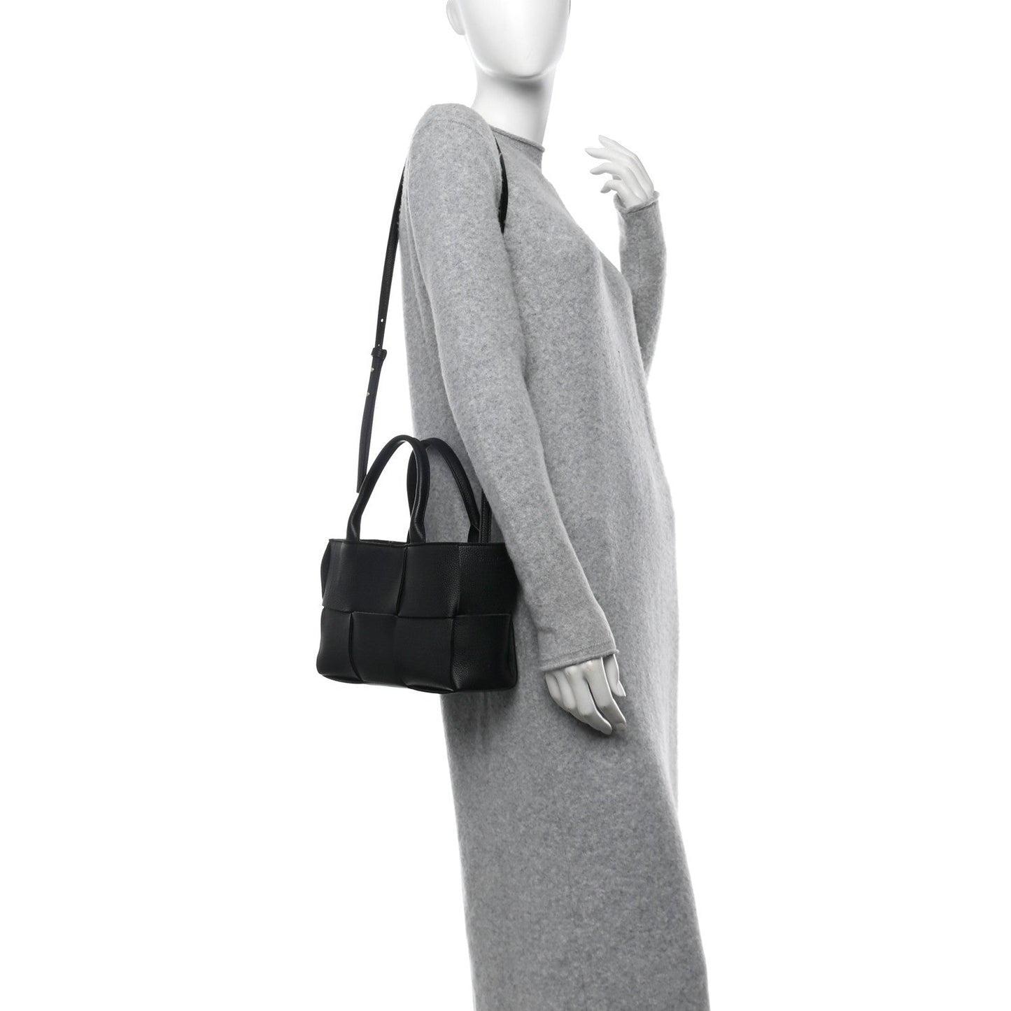 Bottega Veneta Nappa Maxi Intrecciato Mini Arco Tote Black