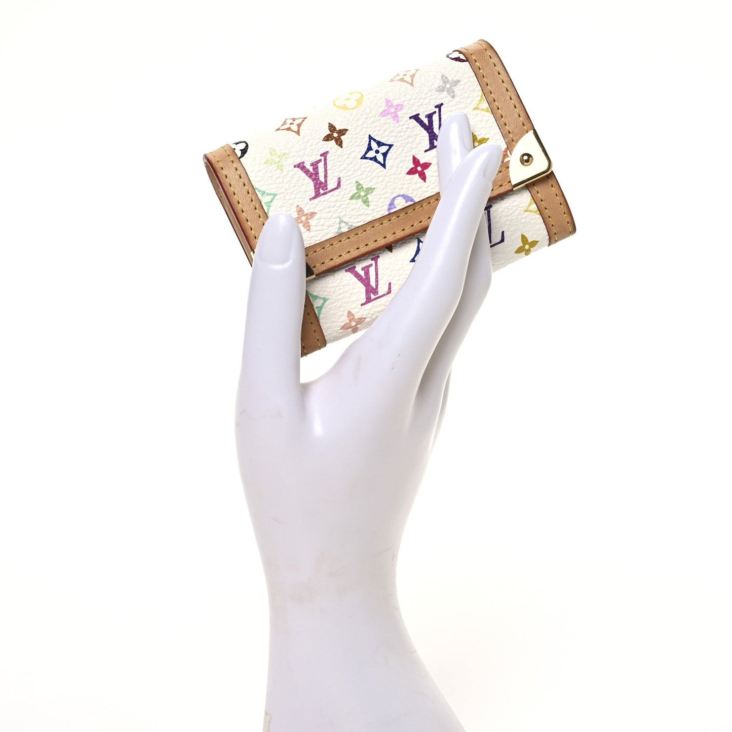 Louis Vuitton Monogram Porte-Monnaie Plat Coin Purse White