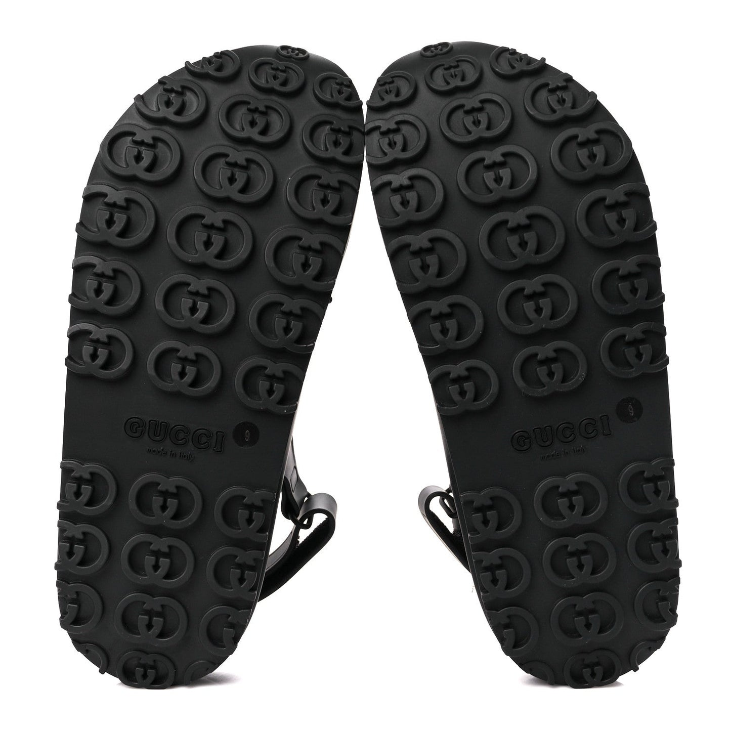 Amelia Soft Rubber Mens Horsebit Platform Slingback Sandals 9 Black
