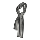 Amelia Wool Tricot GG Monogram Web New Lunicart Scarf Medium Grey