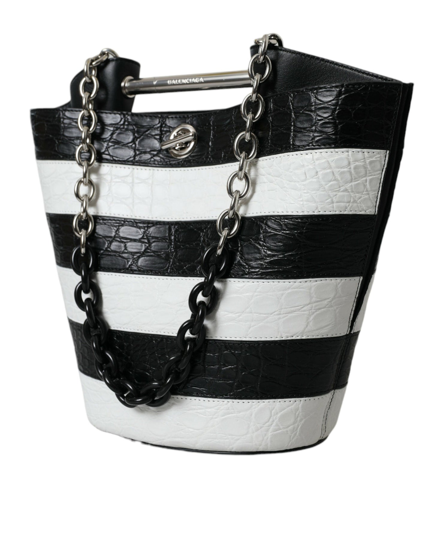 Blnciaga Chic Crocodile Leather Maxi Bucket Women's Bag