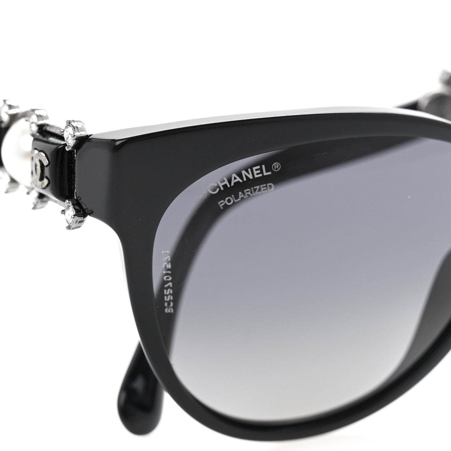 Amelia Crystal Pearl Cat Eye Sunglasses 5336-H-B Black