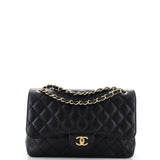 CHANEL Classic Double Flap Bag Quilted Caviar Jumbo