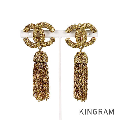 CHANEL Fringe Tassel   COCO Mark Earring