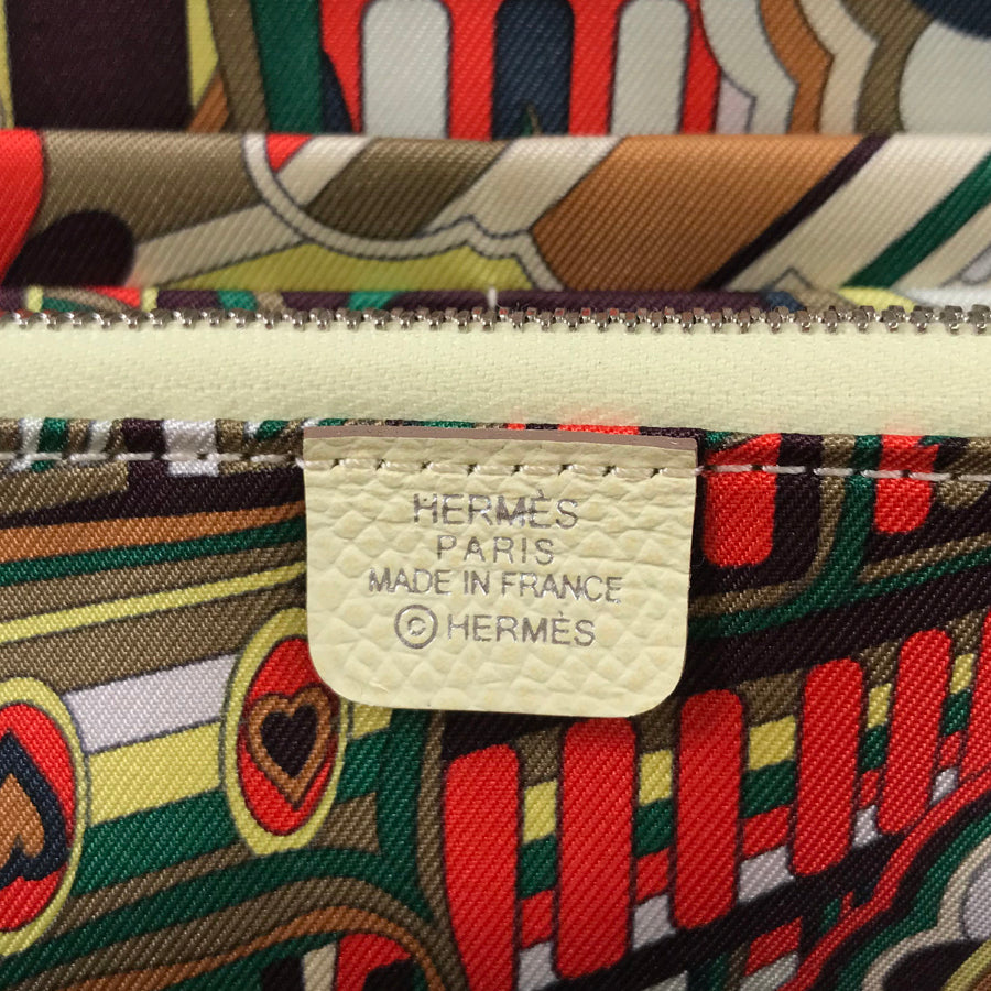 HERMES Azap Silkwin Long wallet Round zipper