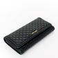 Prada Soft Calfskin Quilted Continental Flap Wallet Black
