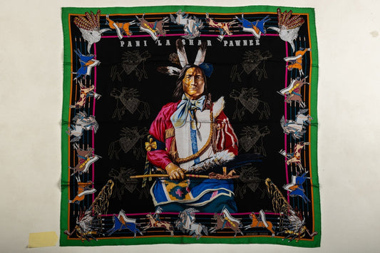 Hermes Black Pani la Shar Pawnee Scarf