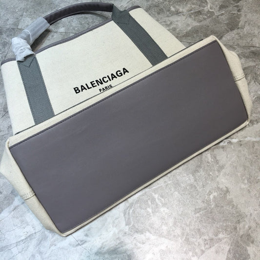 BLN-Ciaga Navy Medium Cabas Tote Bag In Gray, For Women,  Bags 14.1in/36Amelia