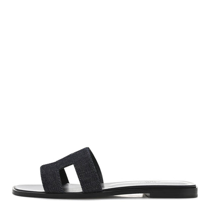 Amelia Denim Canvas Oran Sandals 37.5 Bleu Brut