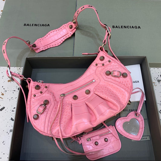 BLN-Ciaga Le Cagole XS Shoulder Bag In Pink, For Women,  Bags 13in/33Amelia 67130723EBY5812