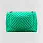 CHANEL Classic Green Chevron Shoulder Bag