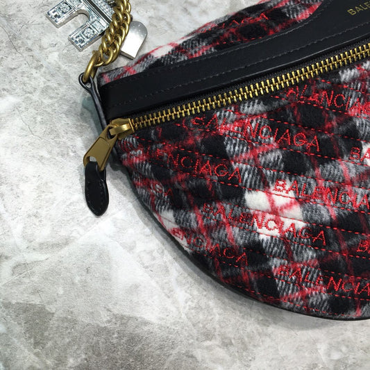BLN-Ciaga Souvenir XXS Belt Bag In Checkered Red, For Women,  Bags 11.8in/30Amelia