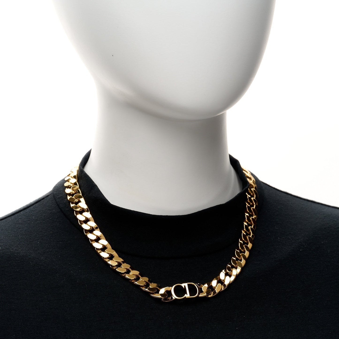 Christian Dior Metal Danse    Etoile Chain Choker Necklace Gold