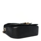 Amelia Grained Calfskin Quilted Small Cuba Top Handle Flap Black
