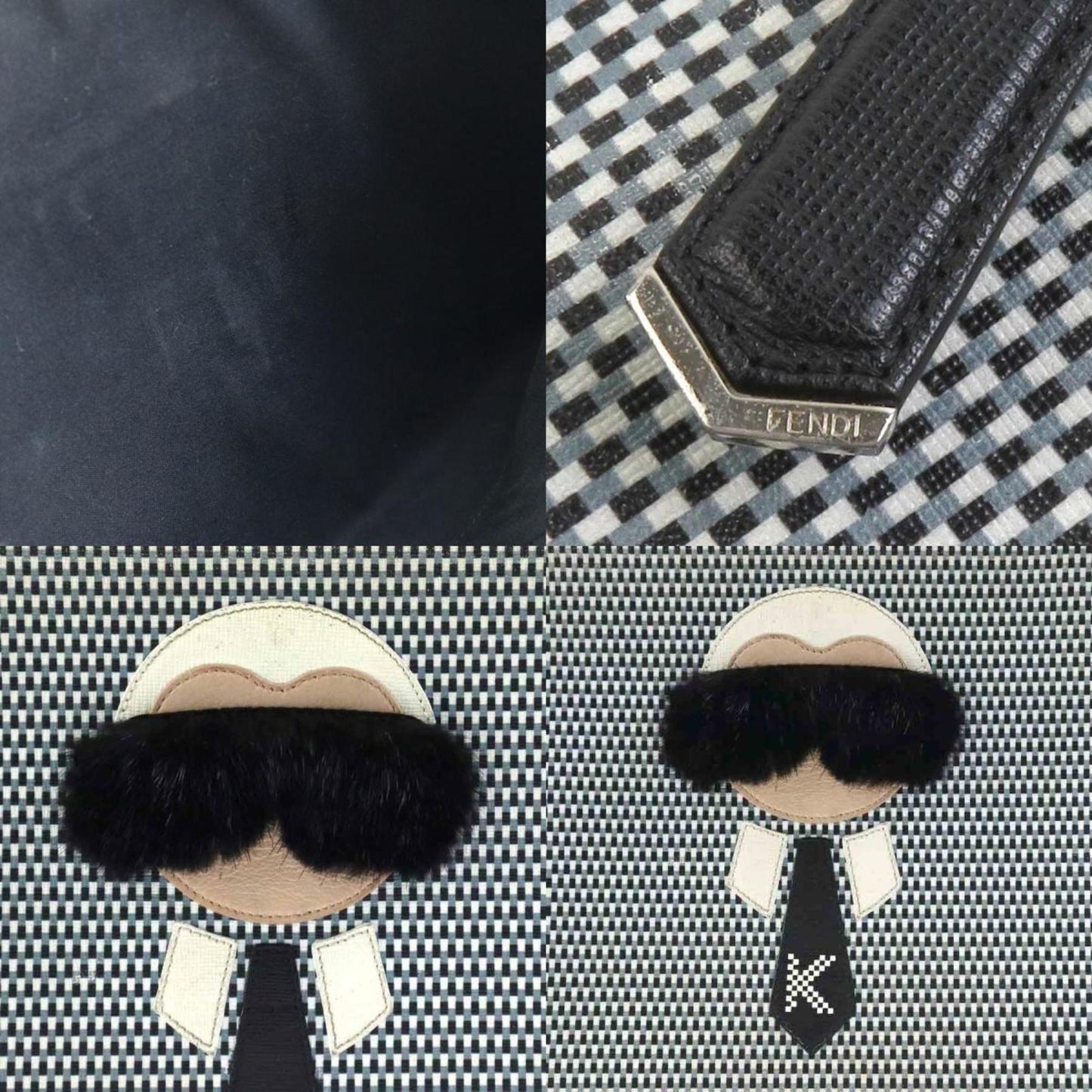 Fendi    Leather Metal Fur Clutch Bag (Pre-Owned)