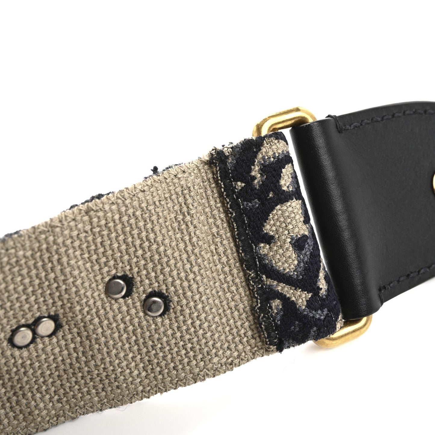 Christian Dior Oblique Studded Shoulder Strap Blue