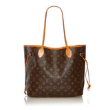 Louis Vuitton Monogram Neverfull MM Shoulder Tote Bag Brown PVC Leather
