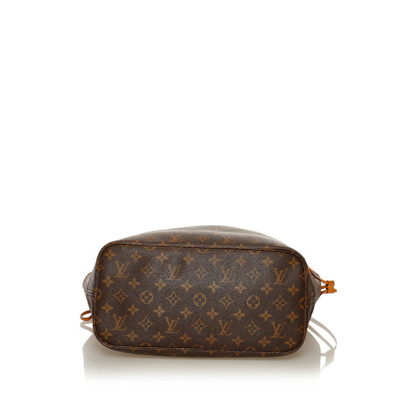 Louis Vuitton Monogram Neverfull MM Shoulder Tote Bag Brown PVC Leather
