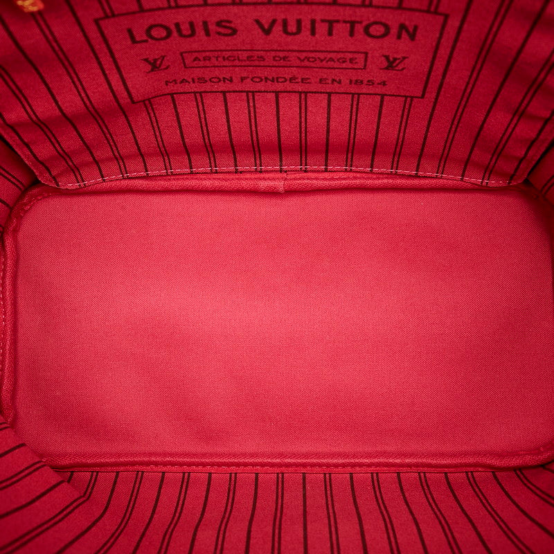 Louis Vuitton Monogram Neverfull MM Shoulder Tote Bag Brown PVC Leather