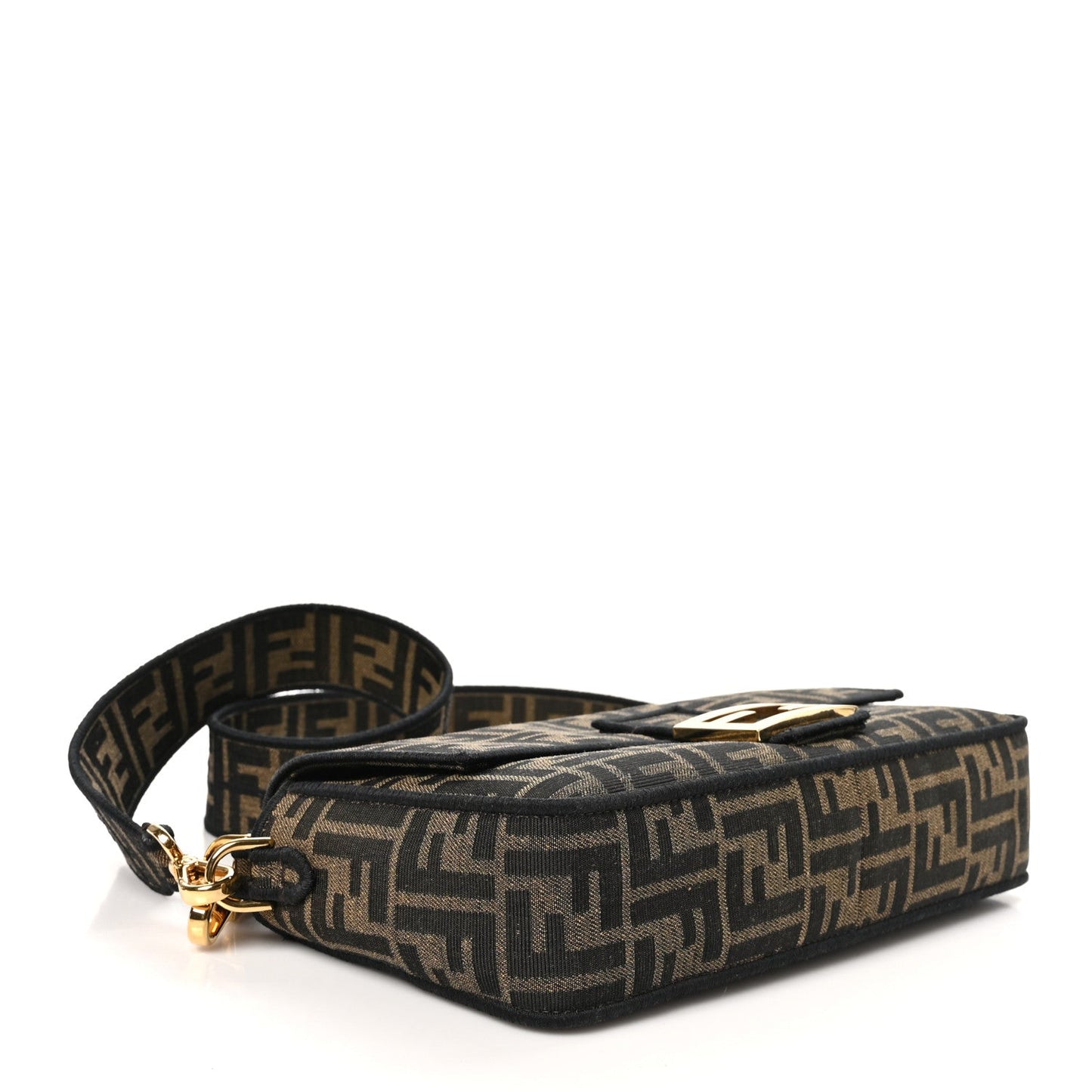 Amelia Fabric Jacquard FF 1974 Medium Baguette Tobacco Moro Black