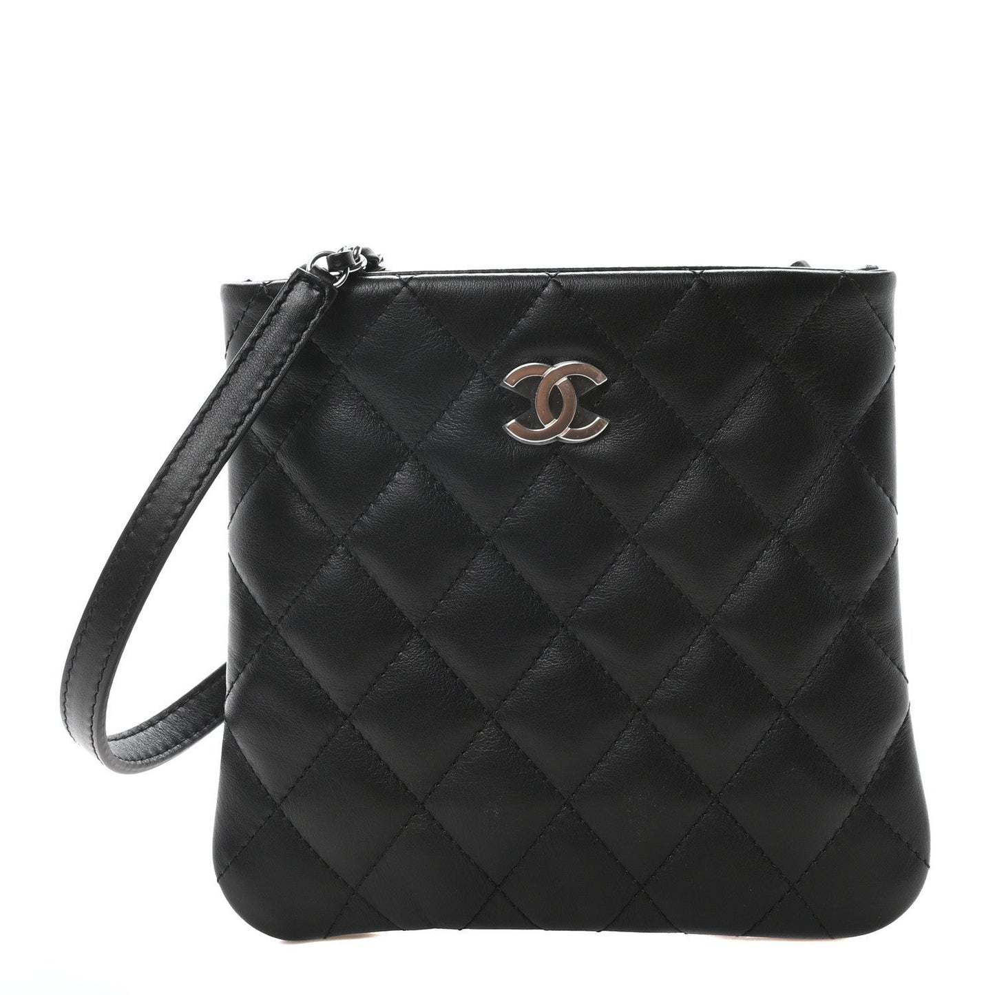 Amelia Lambskin Quilted Crossbody Bag Black