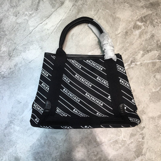 BLN-Ciaga Navy Small Cabas Tote Bag In Black, For Women,  Bags 18.5in/47cm