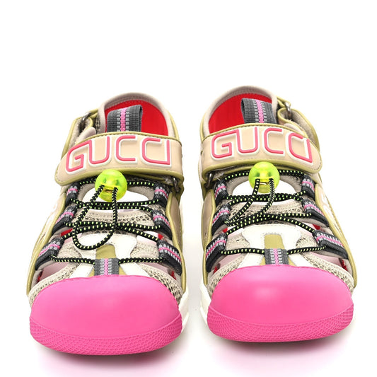 Amelia Mesh Fabric Tinsel Sport Sandals 36 Loess Sand Box Pink