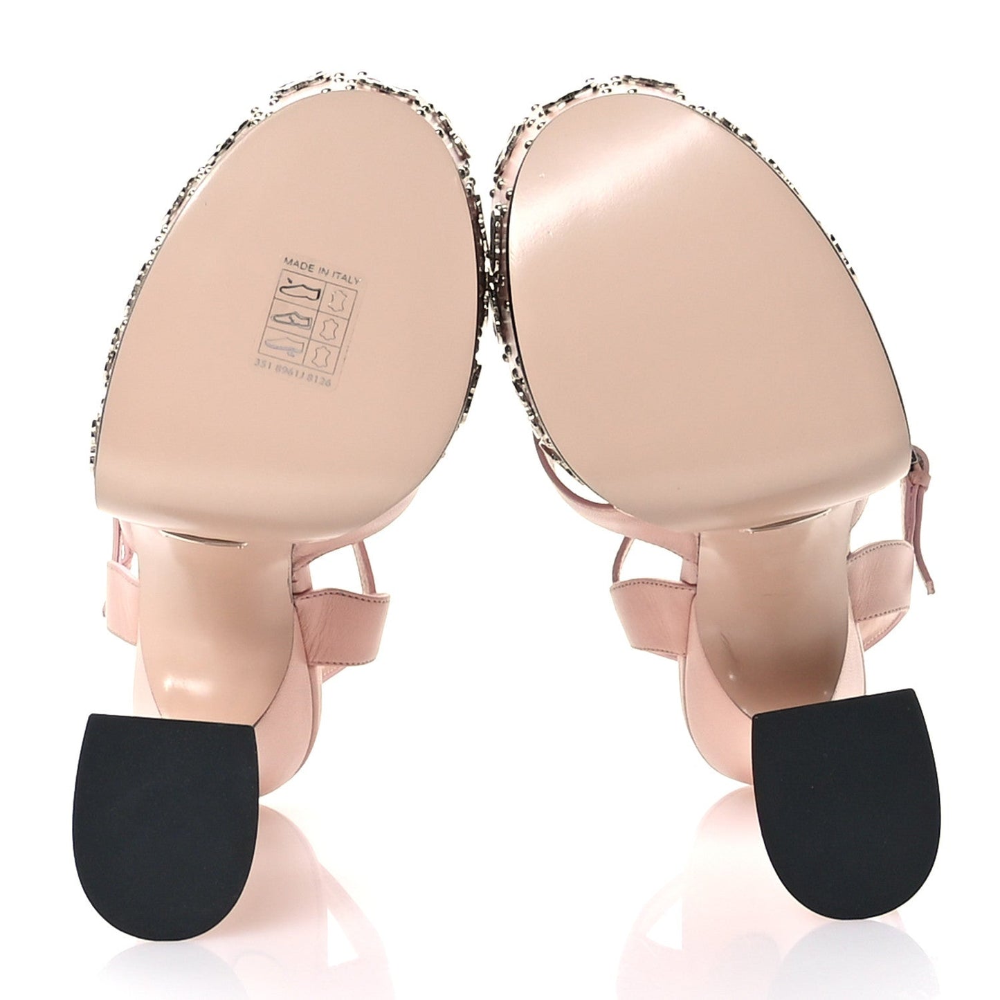 Amelia Malaga Kid Interlocking G Studs 155mm Platform Sandals 35 Perfect Pink