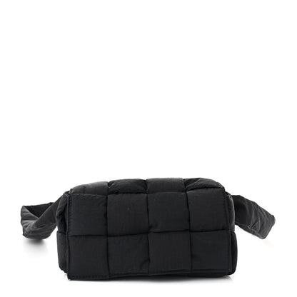 Bottega Veneta Nylon Intrecciato Padded Tech Mini Cassette Belt Bag Black