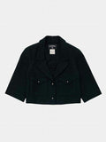 CHANEL Short Boxy Tweed Black Size US 8 Jacket