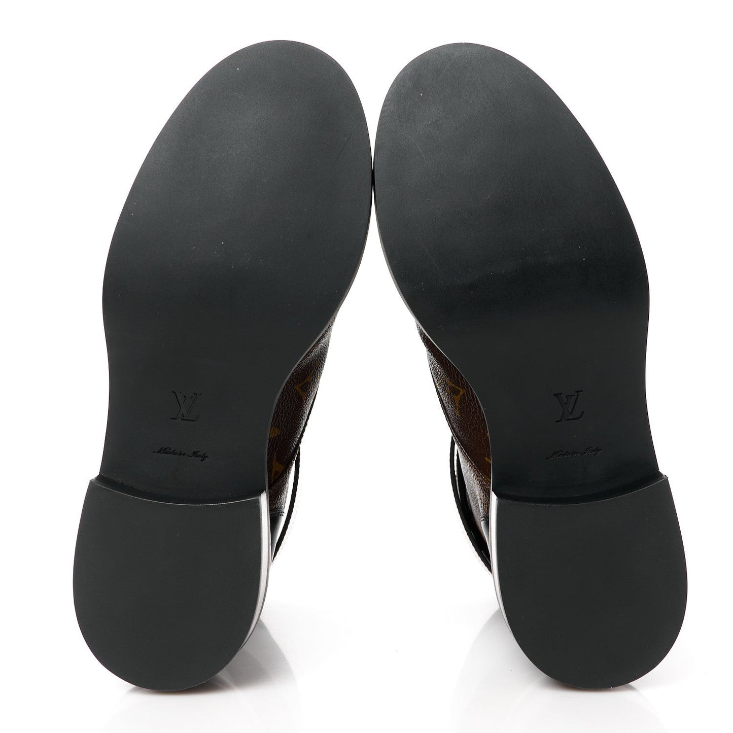 Louis Vuitton Calfskin Monogram Wonderland Flat Ranger Boots 37 Black