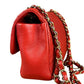 Chanel Lambskin Chevron Medallion Flap Bag Red 2016