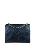 Chanel Black Diamond Stitch Flap CC Bag 1988