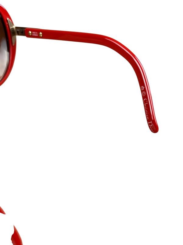 Dior Red Sunglasses With Brown Rim