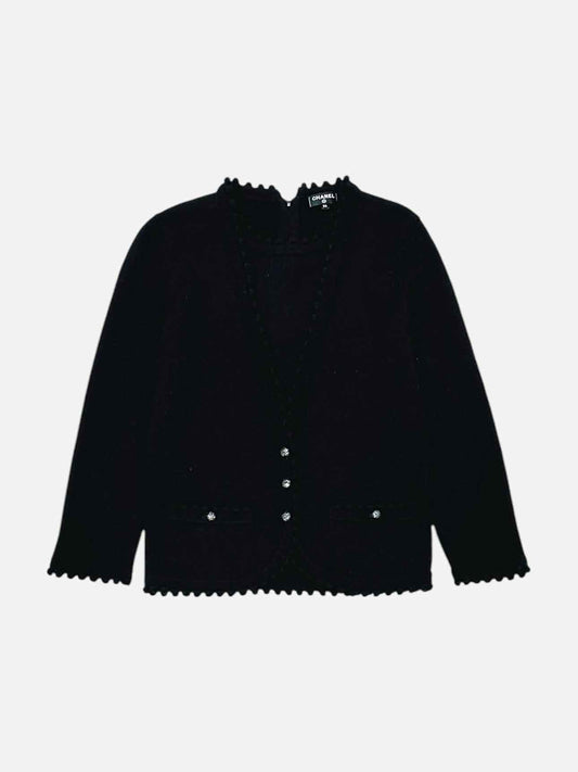 CHANEL Scalloped Black Size US 2 Sweater