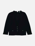 CHANEL Scalloped Black Size US 2 Sweater