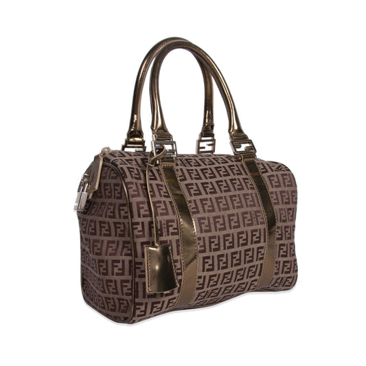 Fendi Zucca Spalmati Boston Bag