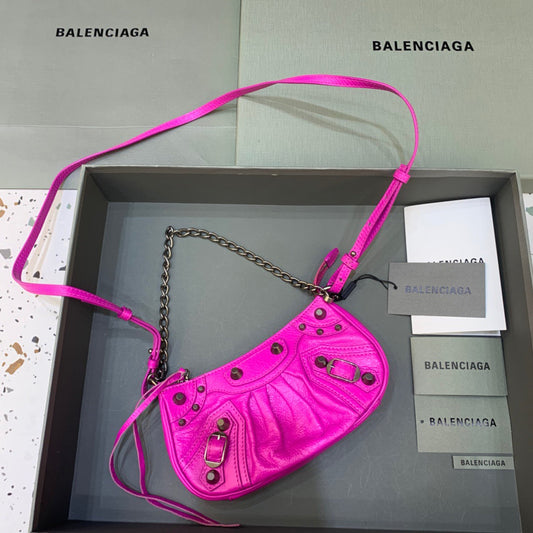 BLN-Ciaga Le Cagole Mini Bag With Chain In Dark Pink, For Women,  Bags 8.2in/21cm